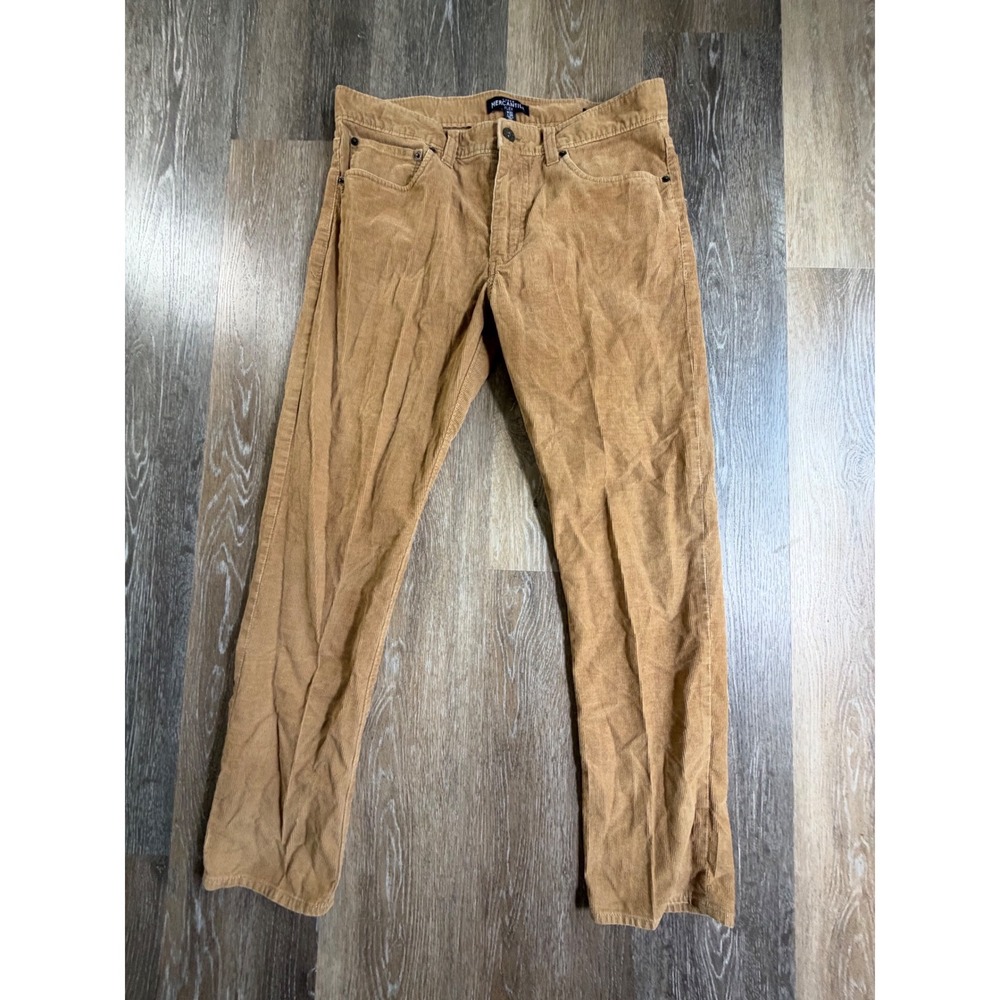 J. Crew Corduroy Pants Mens 32x30 Tan Slim Fit Mercantile Flex Five Pocket